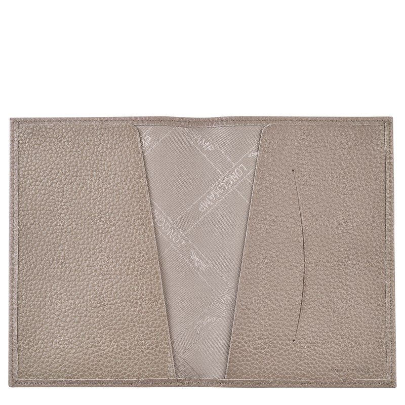 Longchamp Le Foulonné Passport Cover Turtledove | 90612-WXMN