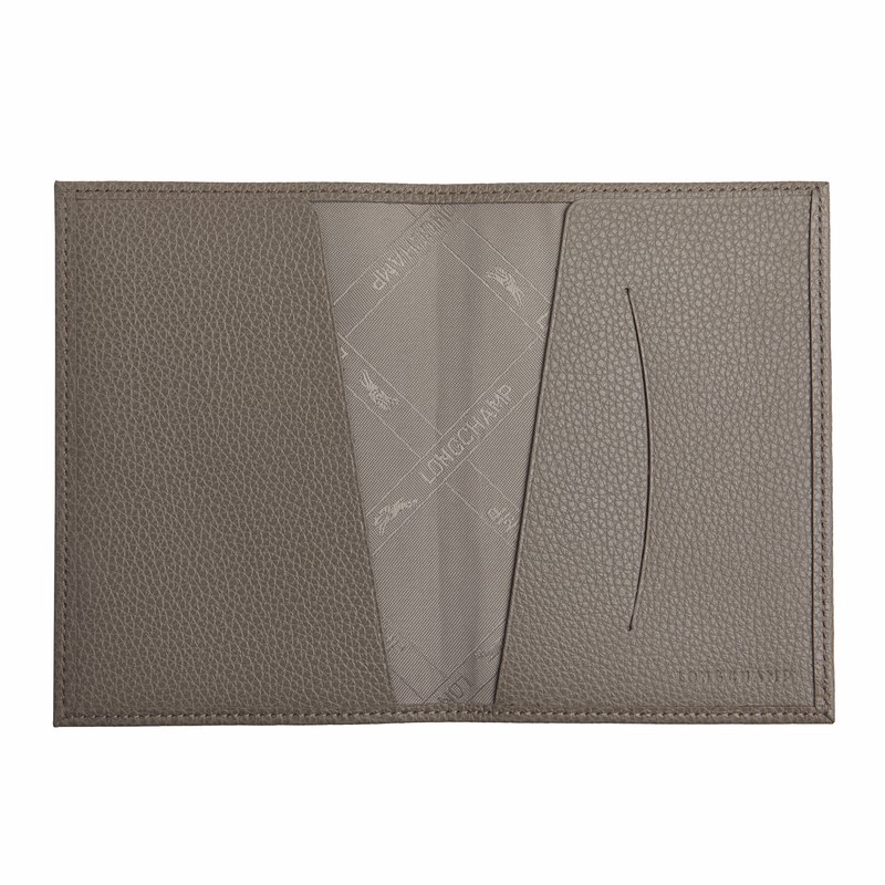 Longchamp Le Foulonné Passport Cover Turtledove | 03457-BHKA