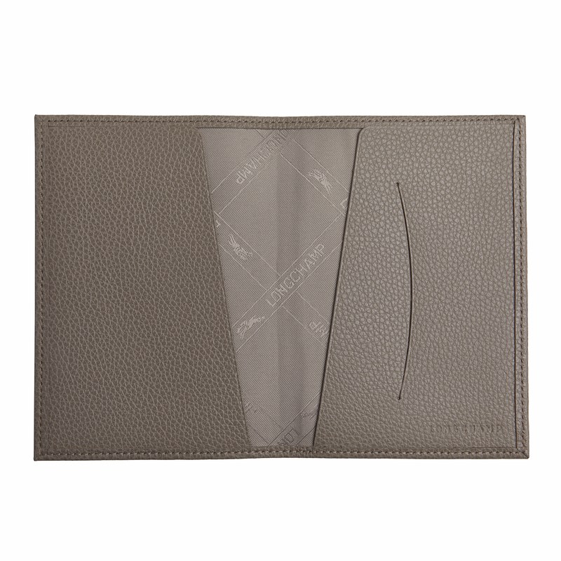 Longchamp Le Foulonné Passport Cover Turtledove | 30758-LQVK