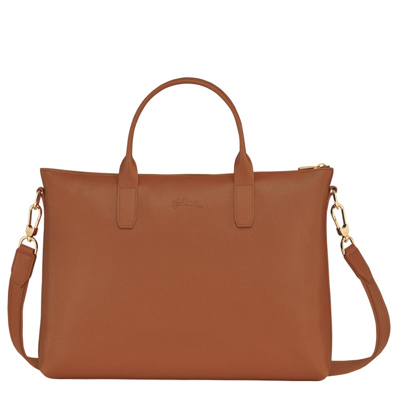 Longchamp Le Foulonné S Briefcase Caramel | 73149-PSHW