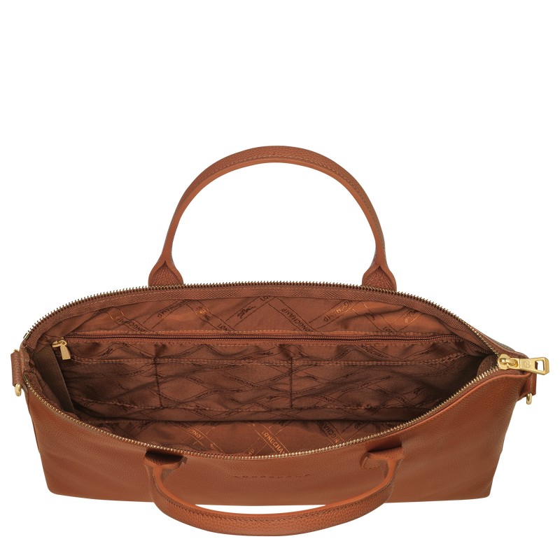 Longchamp Le Foulonné S Briefcase Caramel | 73149-PSHW