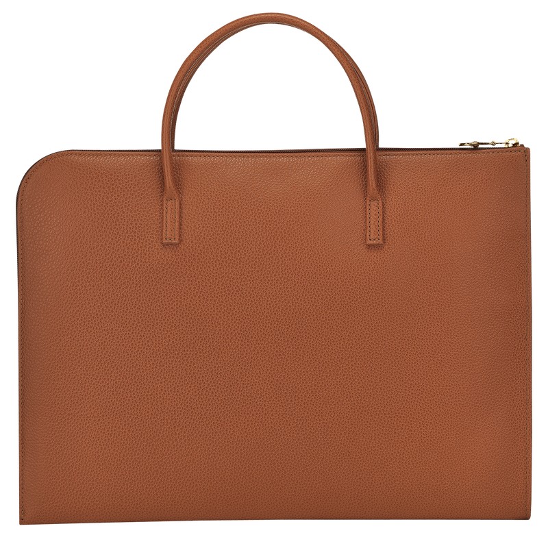 Longchamp Le Foulonné S Briefcase Caramel | 26513-USWQ