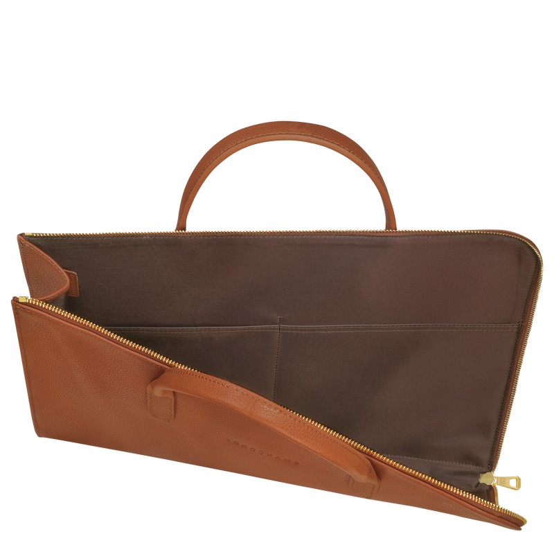 Longchamp Le Foulonné S Briefcase Caramel | 26513-USWQ