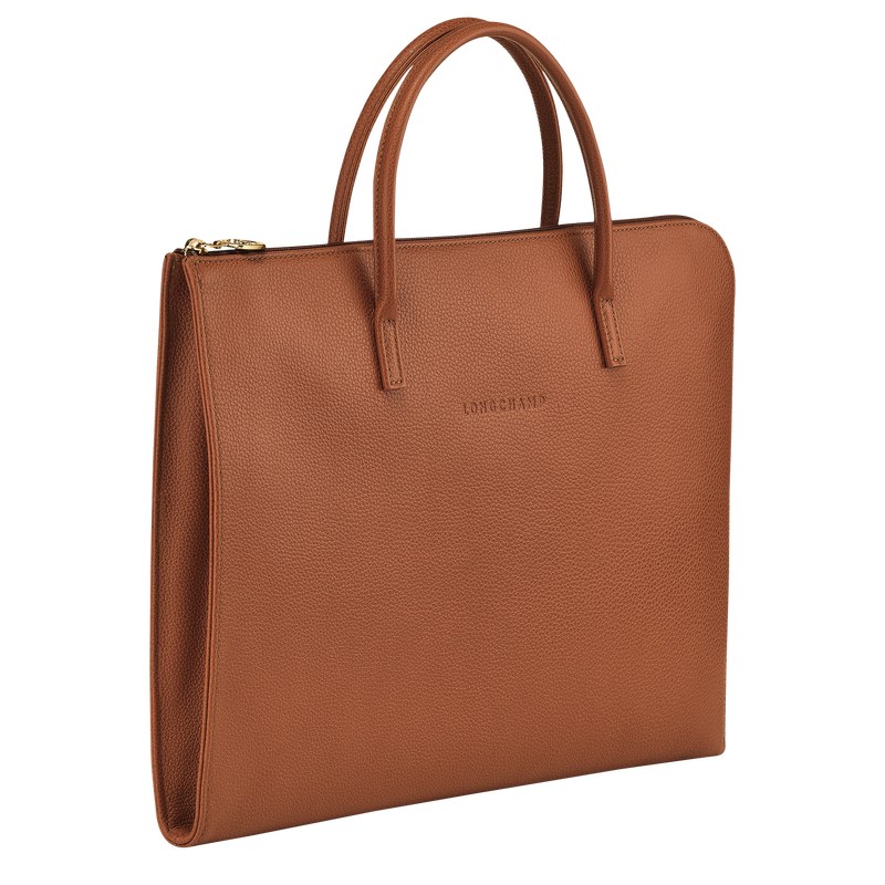 Longchamp Le Foulonné S Briefcase Caramel | 61504-QHWU