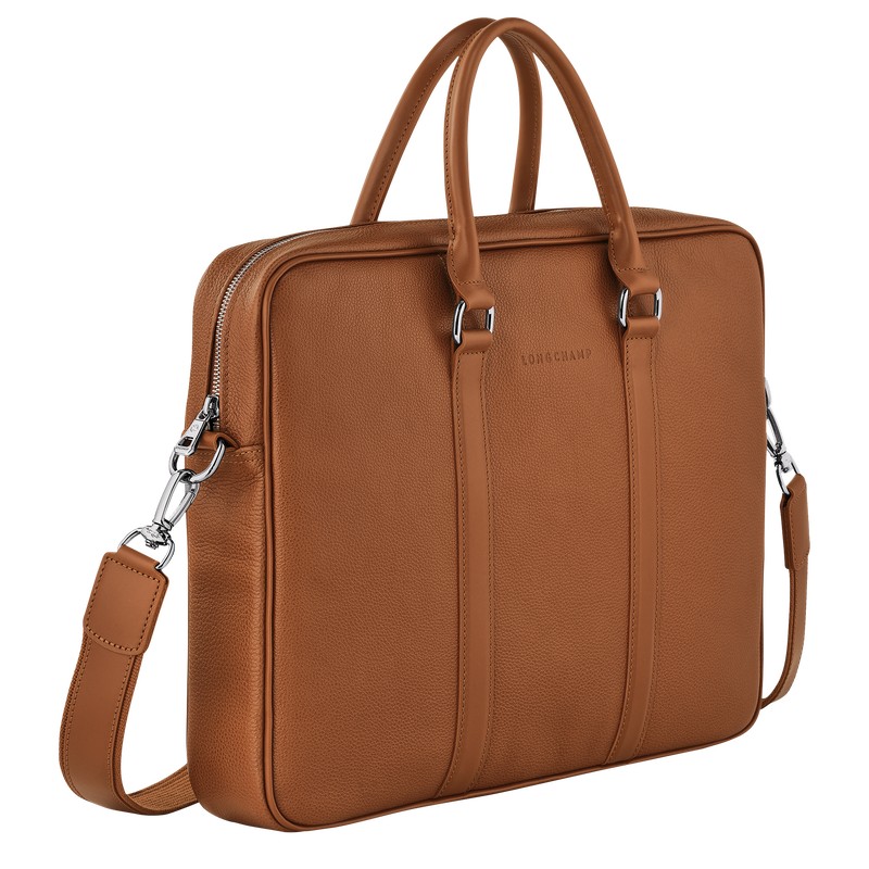 Longchamp Le Foulonné S Briefcase Caramel | 153-WYCUOI