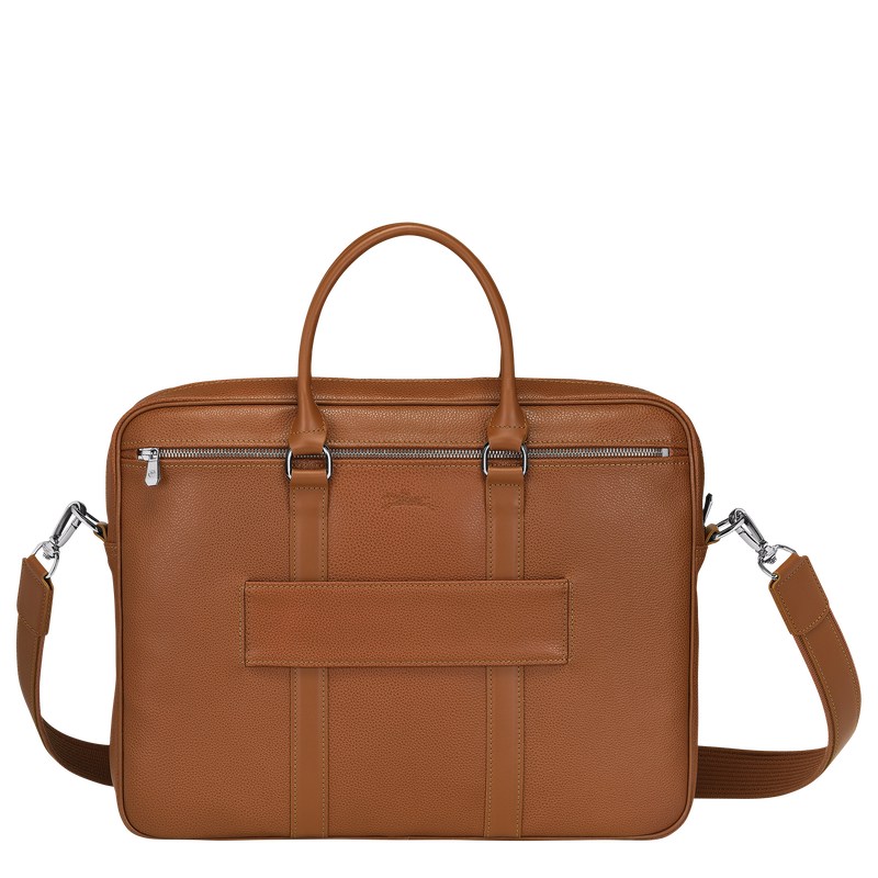 Longchamp Le Foulonné S Briefcase Caramel | 762-HBQEZN