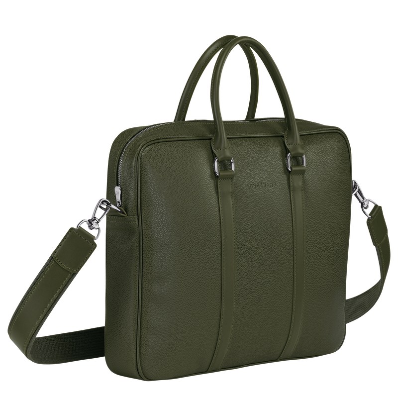 Longchamp Le Foulonné S Briefcase Haki | 189-NWCPQX