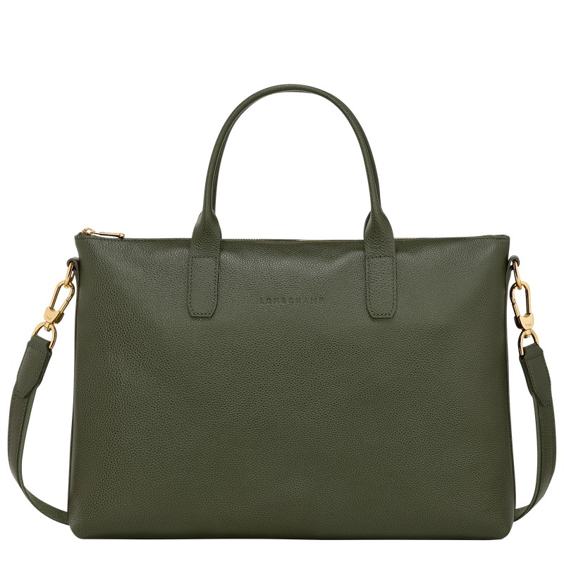 Longchamp Le Foulonné S Briefcase Haki | 25891-VXJA