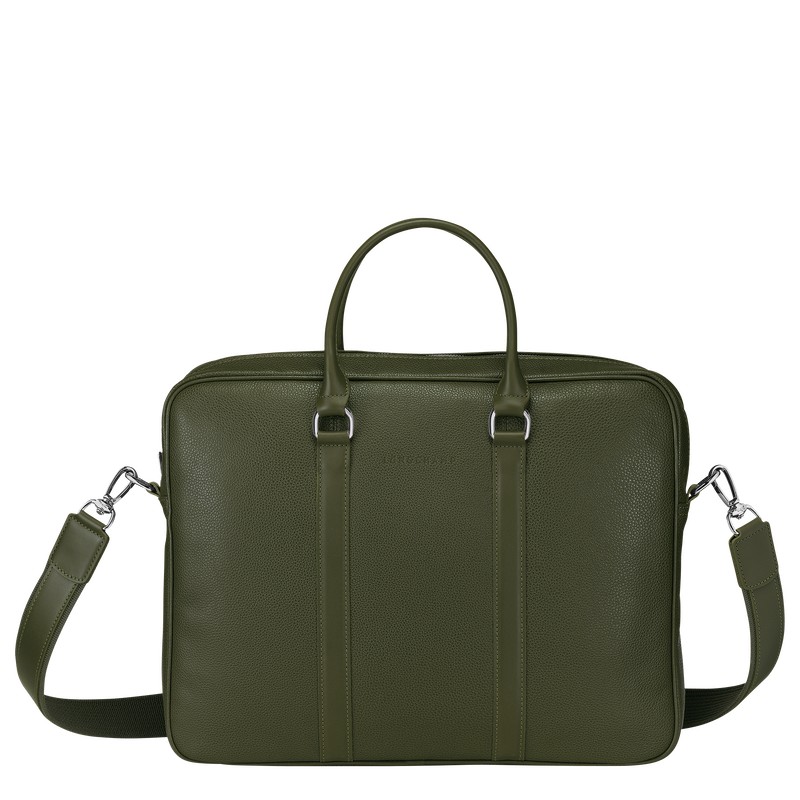 Longchamp Le Foulonné S Briefcase Haki | 759-CVKFMA