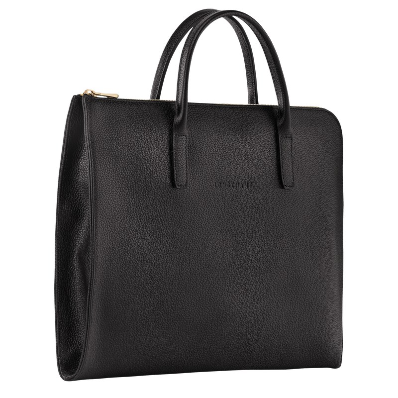 Longchamp Le Foulonné S Briefcase Siyah | 34027-ZGVE