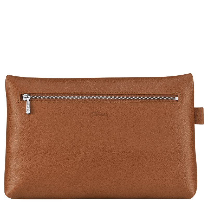 Longchamp Le Foulonné Toiletry Case Caramel | 02371-NKGI