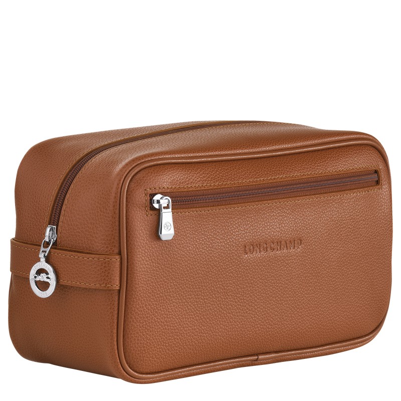 Longchamp Le Foulonné Toiletry Case Caramel | 71982-ELXO