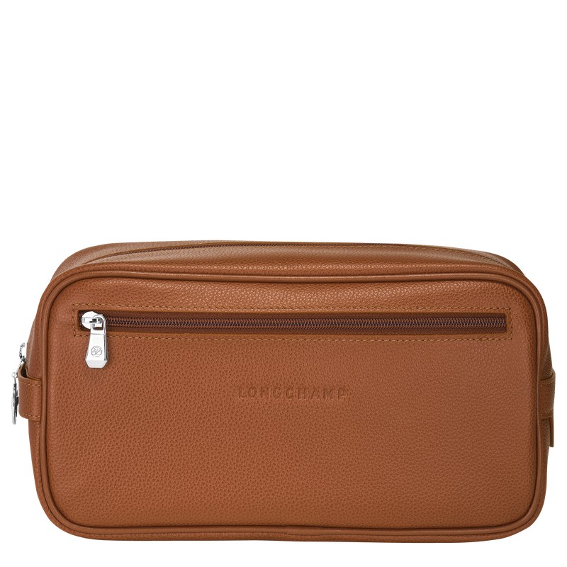 Longchamp Le Foulonné Toiletry Case Caramel | 80957-WHVZ