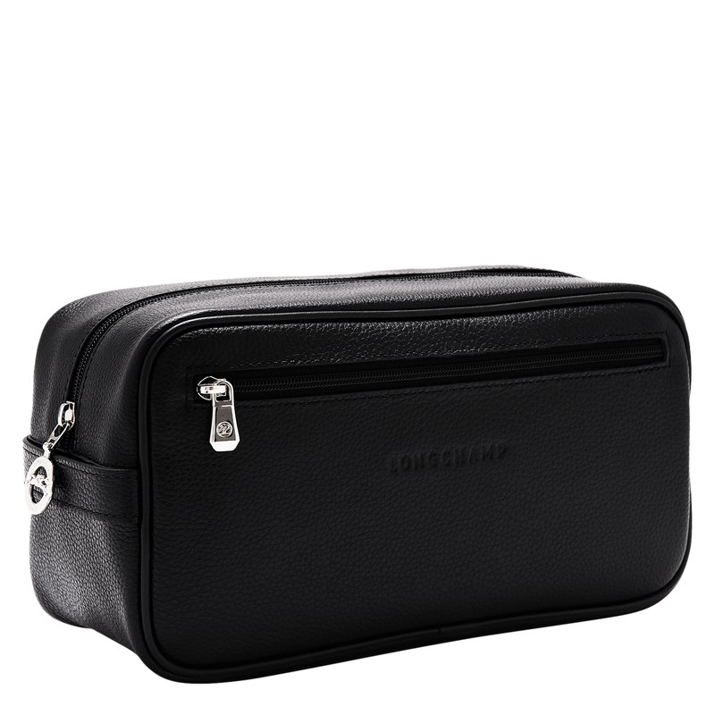 Longchamp Le Foulonné Toiletry Case Siyah | 53794-DSFJ