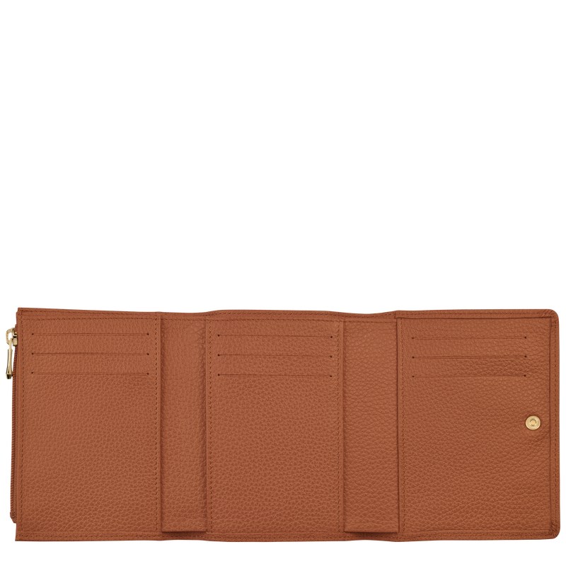 Longchamp Le Foulonné Wallet Caramel | 19375-WRQU