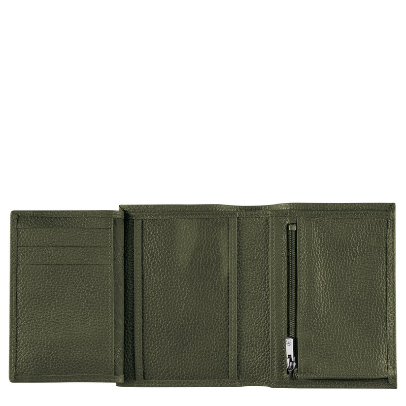 Longchamp Le Foulonné Wallet Haki | 98073-AGRC