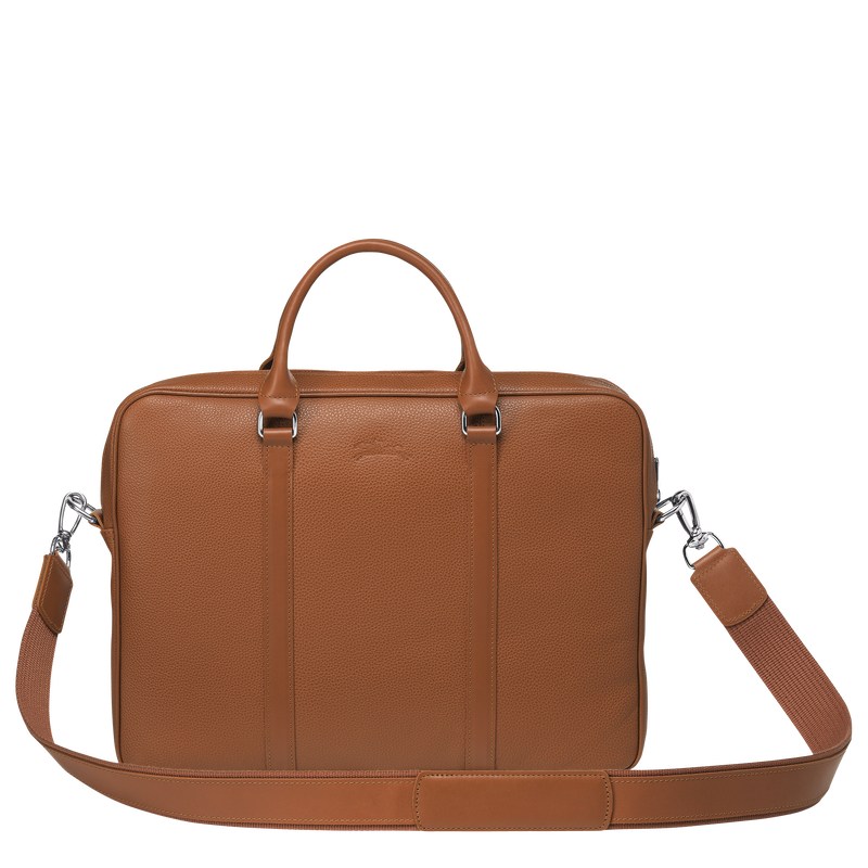 Longchamp Le Foulonné Xs Briefcase Caramel | 906-IHEJFU