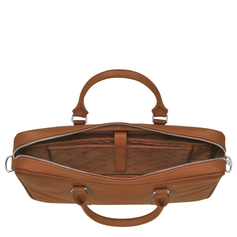 Longchamp Le Foulonné Xs Briefcase Caramel | 906-IHEJFU