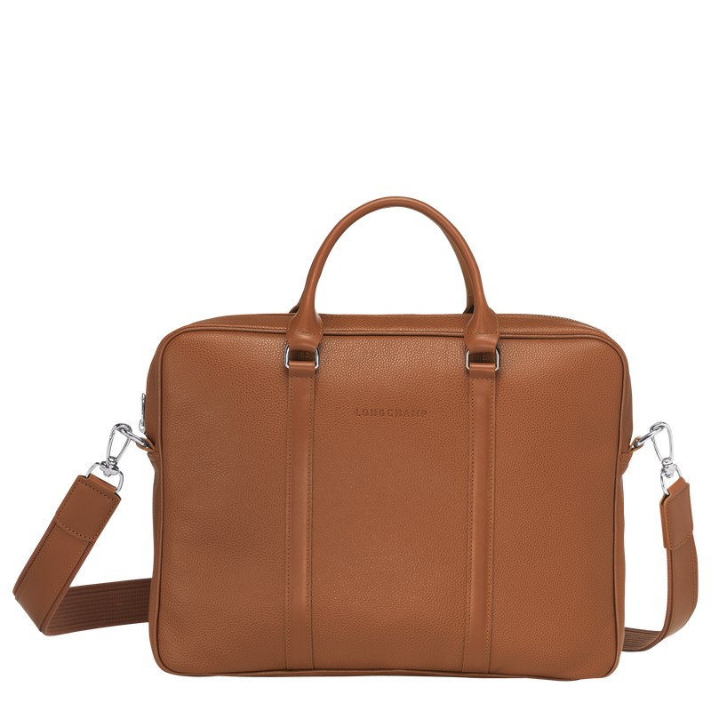 Longchamp Le Foulonné Xs Briefcase Caramel | 906-IHEJFU