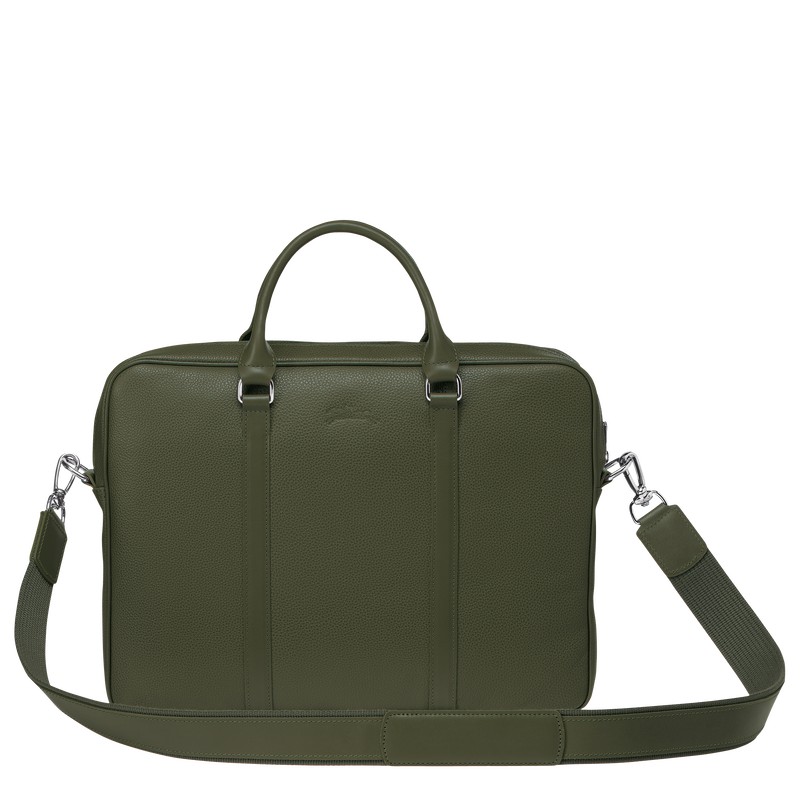 Longchamp Le Foulonné Xs Briefcase Haki | 826-NBLVCO