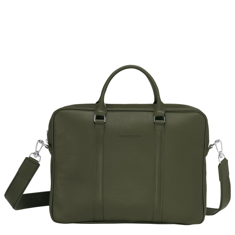 Longchamp Le Foulonné Xs Briefcase Haki | 089-TUHGBI