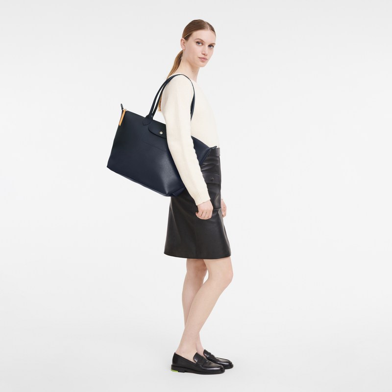 Longchamp Le Pliage City L Tote Bag Lacivert | 19783-TELU