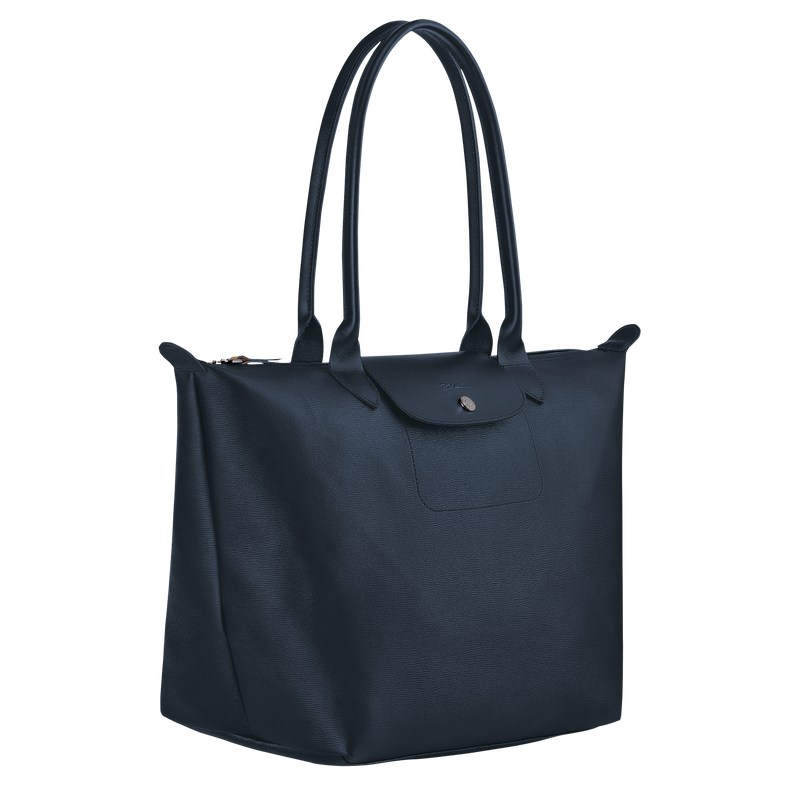 Longchamp Le Pliage City L Tote Bag Lacivert | 19783-TELU