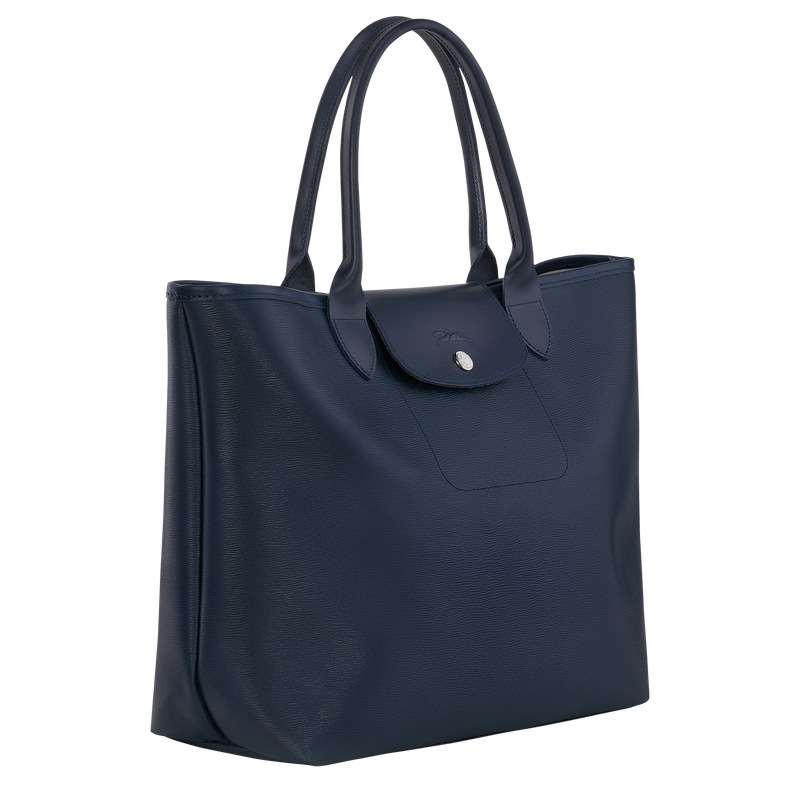 Longchamp Le Pliage City L Tote Bag Lacivert | 28514-KWUM