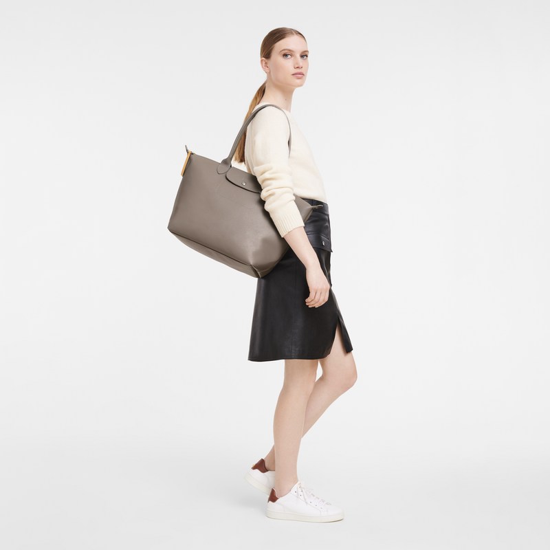 Longchamp Le Pliage City L Tote Bag Taupe | 98037-XOLG