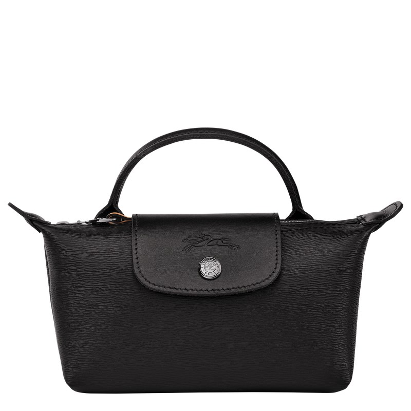 Longchamp Le Pliage City Pouch With Handle Siyah | 73516-XWND