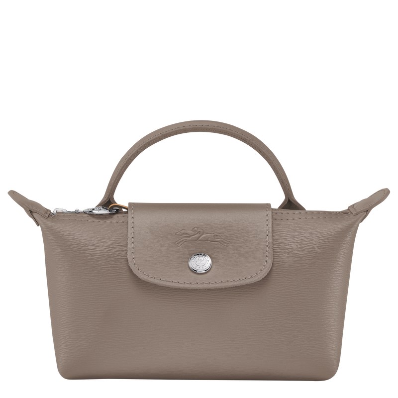 Longchamp Le Pliage City Pouch With Handle Taupe | 84015-BHEI