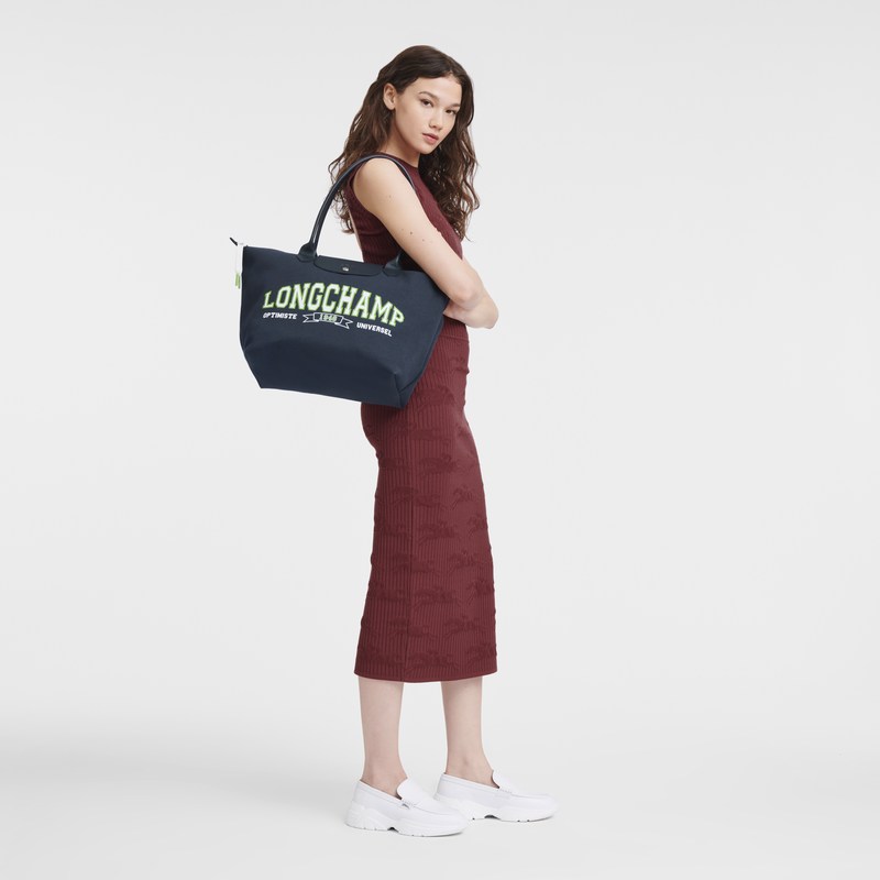 Longchamp Le Pliage Collection L Tote Bag Lacivert | 03841-RFXZ