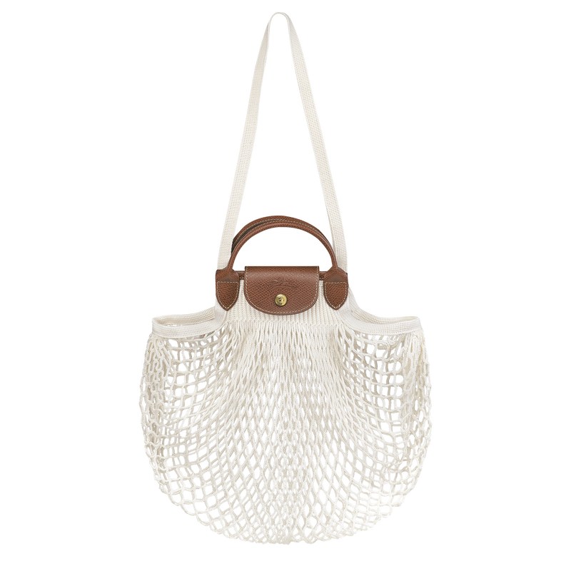 Longchamp Le Pliage Filet L Mesh Bag Ecru | 94723-DFQR