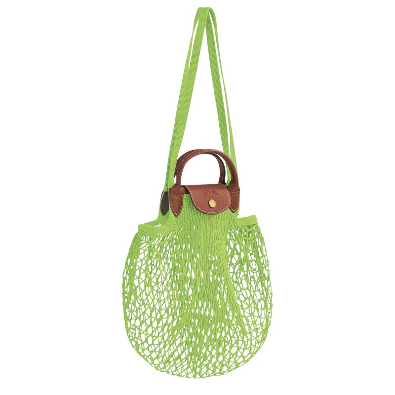 Longchamp Le Pliage Filet L Mesh Bag Yeşil Açık | 82503-PSGQ