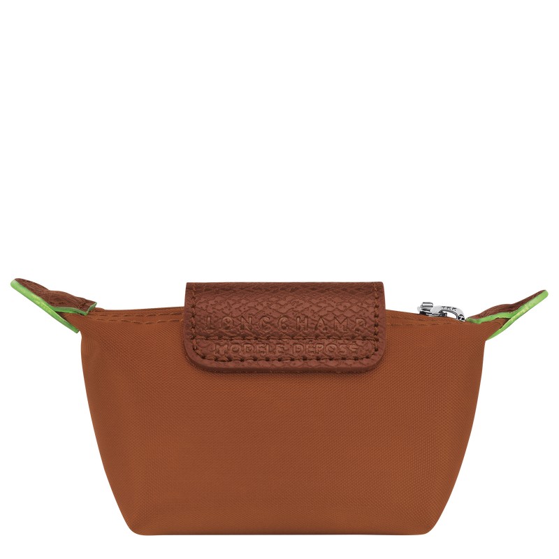 Longchamp Le Pliage Green Coin Purse Cognac | 35962-HPNA