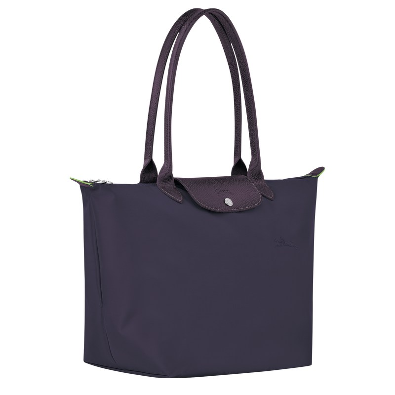 Longchamp Le Pliage Green L Tote Bag Bilberry | 80237-SDFY