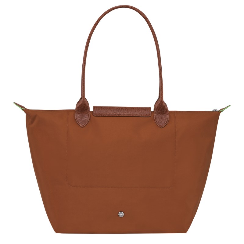 Longchamp Le Pliage Green L Tote Bag Cognac | 42197-TCFV