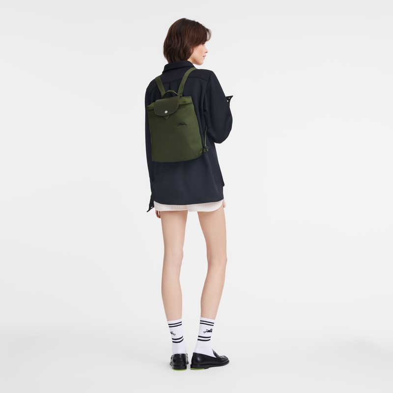 Longchamp Le Pliage Green M Backpack Forest | 93416-EVHW