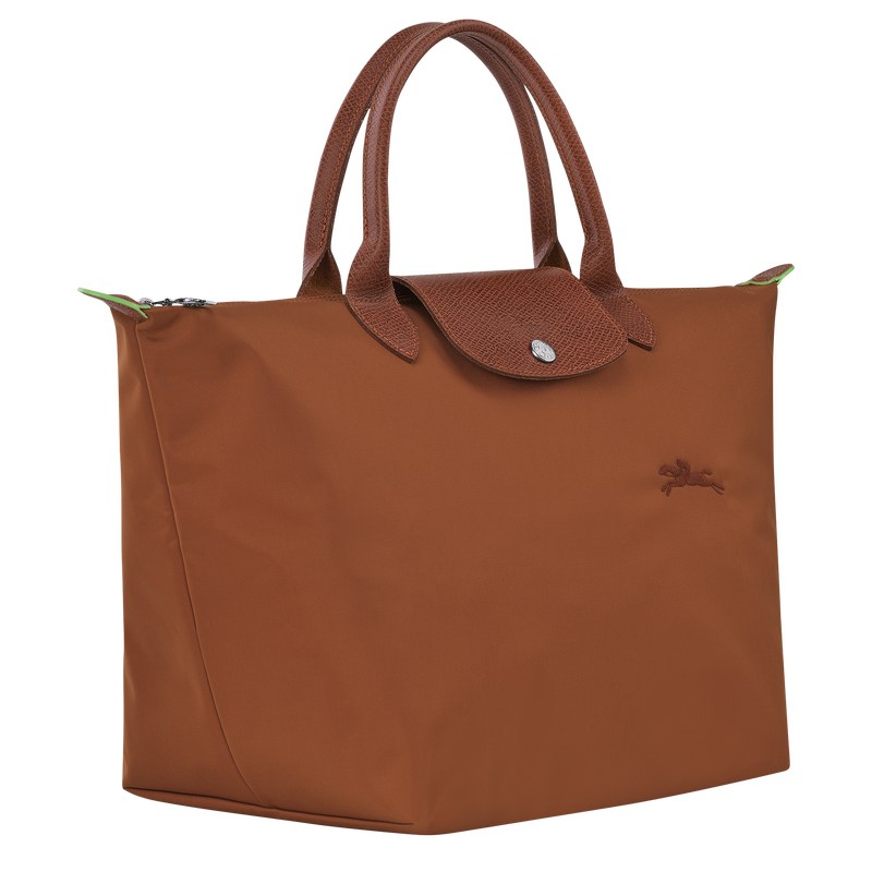 Longchamp Le Pliage Green M Handbag Cognac | 93287-PWQM