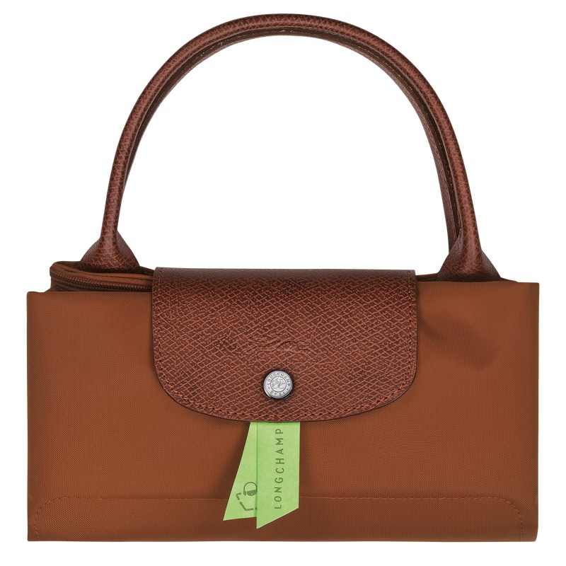 Longchamp Le Pliage Green M Handbag Cognac | 93287-PWQM