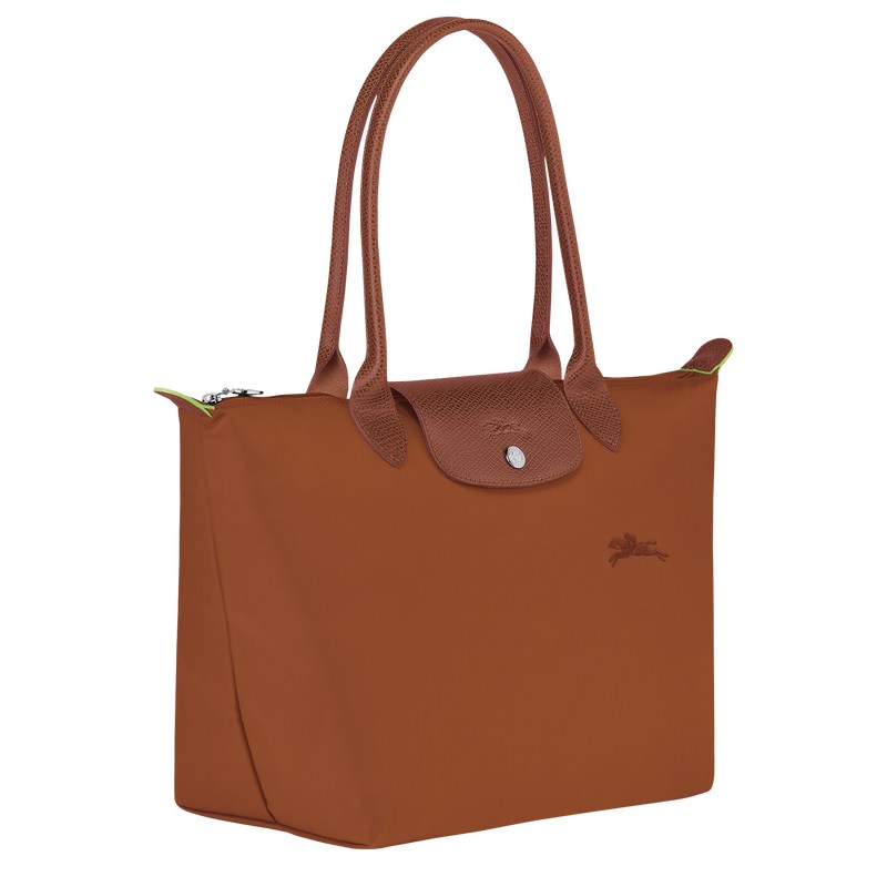 Longchamp Le Pliage Green M Tote Bag Cognac | 07695-XUKN