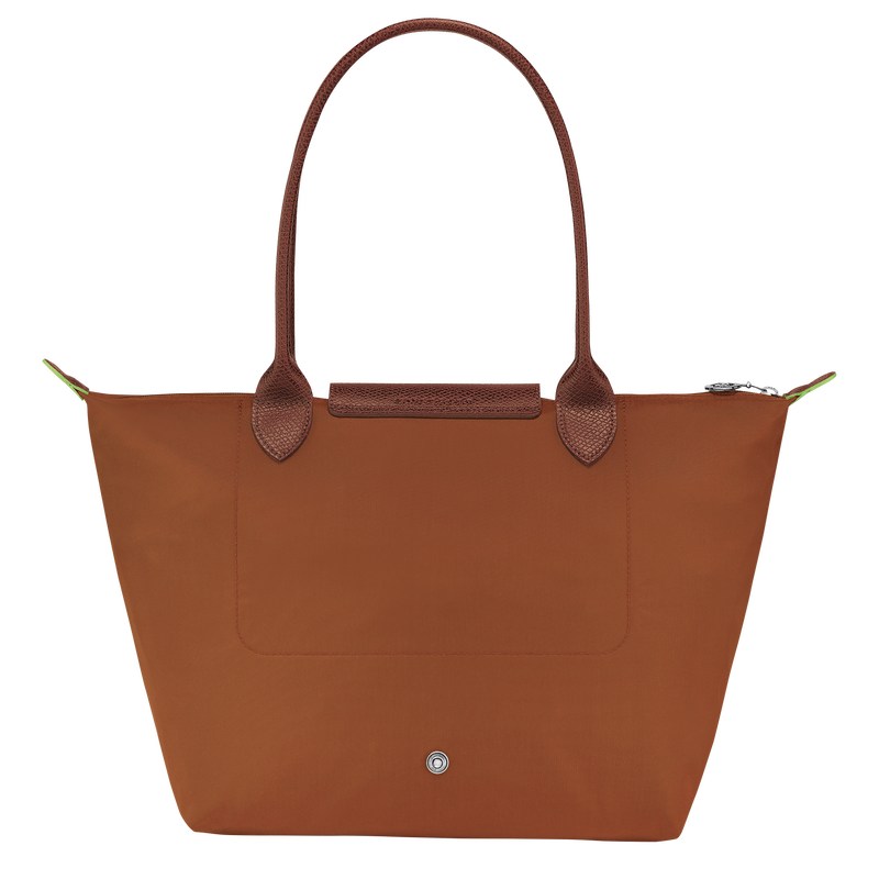 Longchamp Le Pliage Green M Tote Bag Cognac | 07695-XUKN