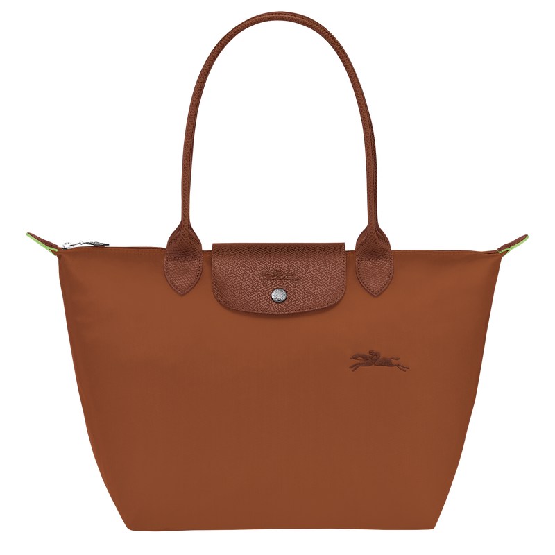 Longchamp Le Pliage Green M Tote Bag Cognac | 07695-XUKN