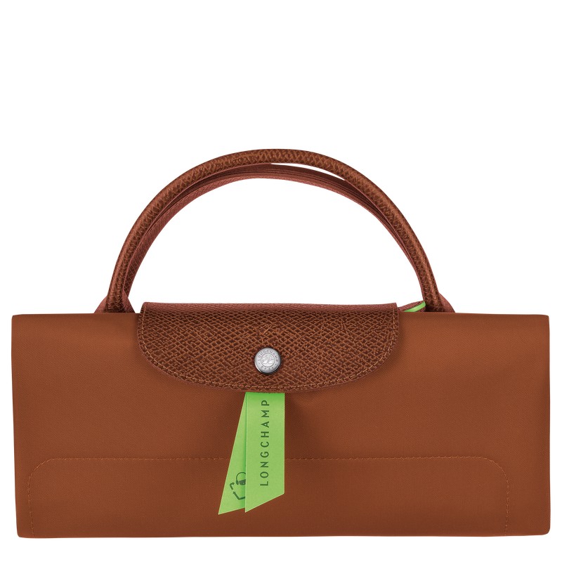 Longchamp Le Pliage Green M Travel Bag Cognac | 93207-PWTR