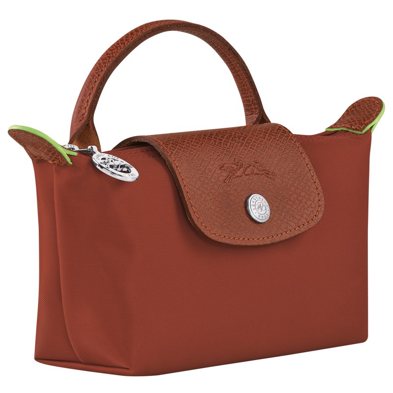 Longchamp Le Pliage Green Pouch With Handle Chestnut | 08635-BGXC