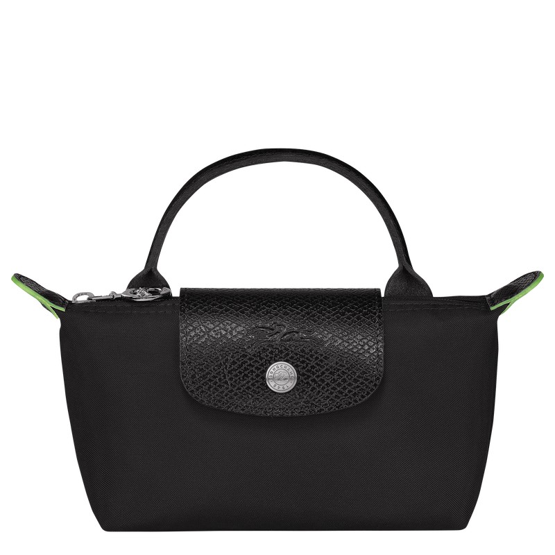 Longchamp Le Pliage Green Pouch With Handle Siyah | 35091-SMHG