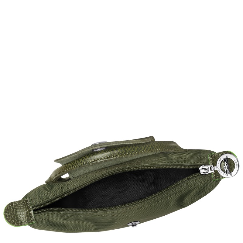 Longchamp Le Pliage Green Pouch With Handle Forest | 34657-EQBH