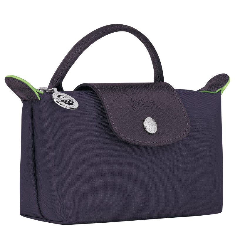 Longchamp Le Pliage Green Pouch With Handle Bilberry | 45870-SKRJ