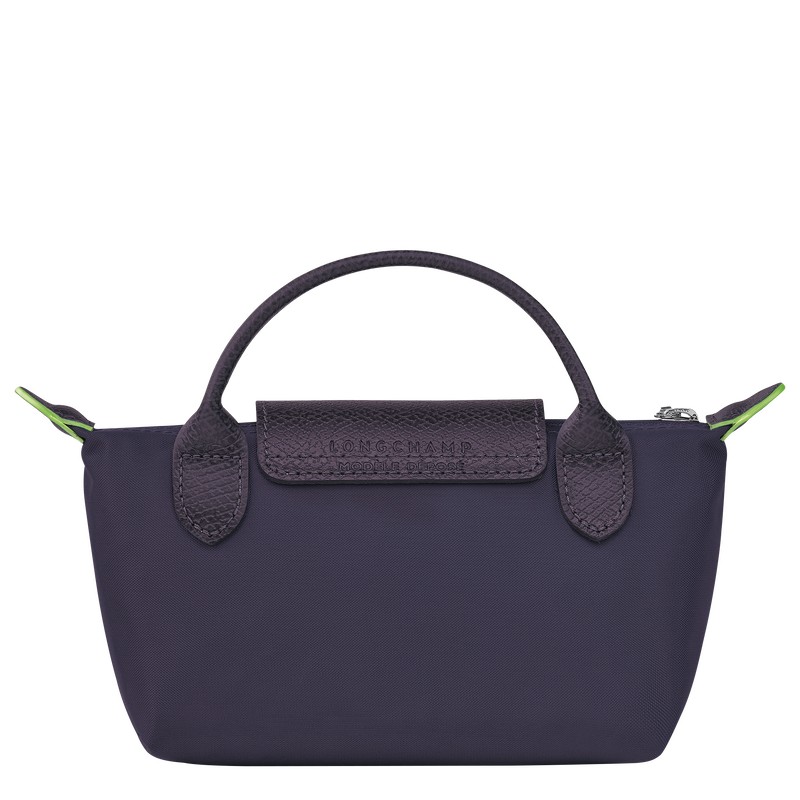 Longchamp Le Pliage Green Pouch With Handle Bilberry | 45870-SKRJ