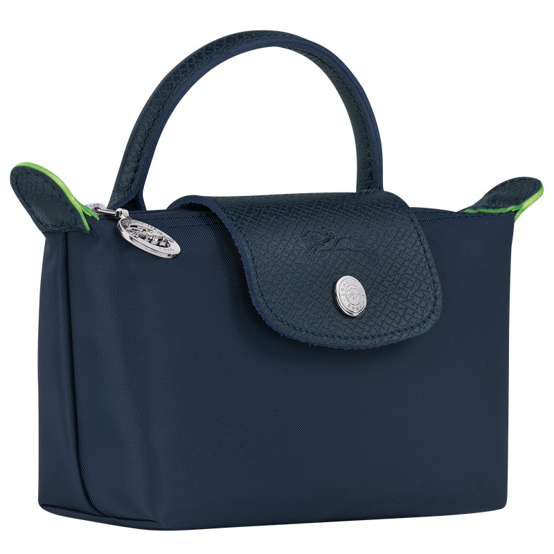 Longchamp Le Pliage Green Pouch With Handle Lacivert | 29830-AGXV